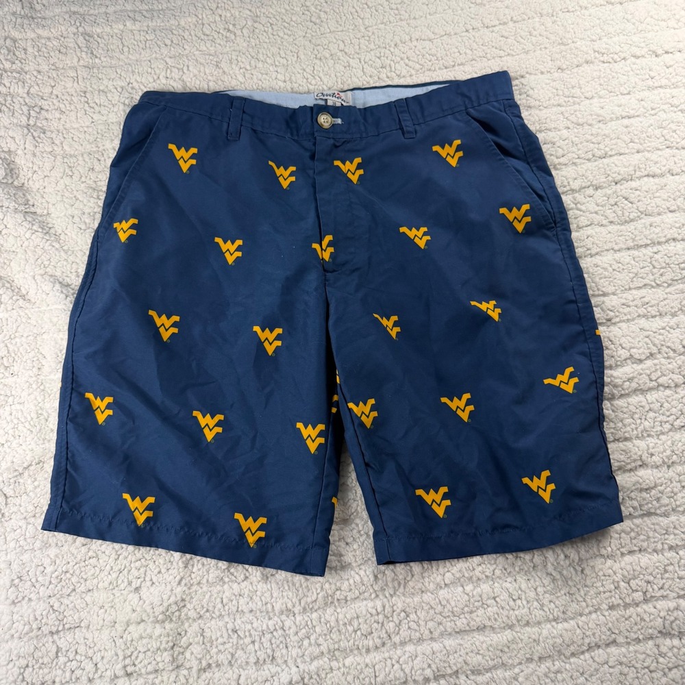 Ovation West Virginia University Navy All Over Logo Chino Shorts Mens 34 Golf